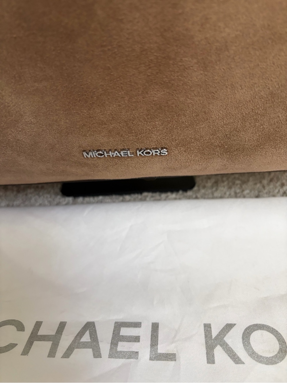 Michael Kors Large Christina Suede Shoulder Hobo Bag - Picture 4 of 12